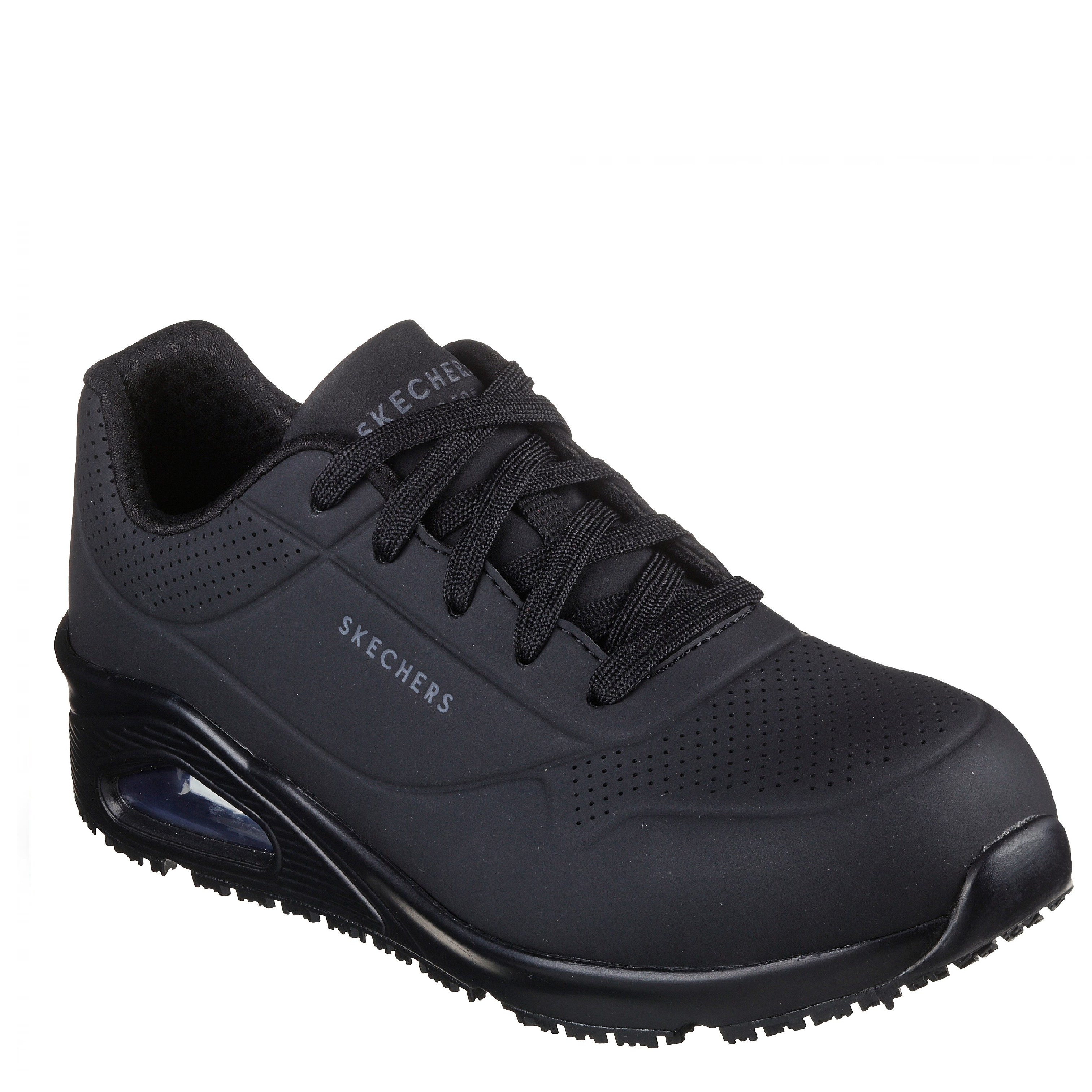 Skechers SKECH-AIR® Women Black Uno Deloney COMPOSITE Toe Safety Shoe 108101 BLK